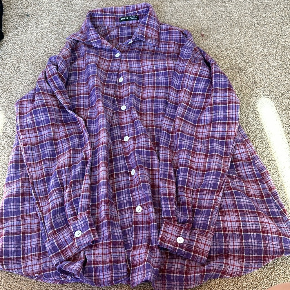 Purple plaid flannel